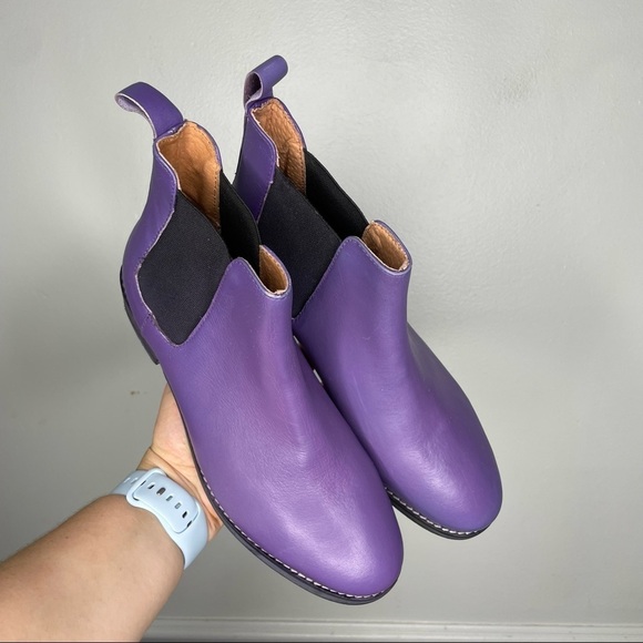 Eight Second Angel Purple Leather Chelsea Boot Womens 7 - Picture 4 of 11